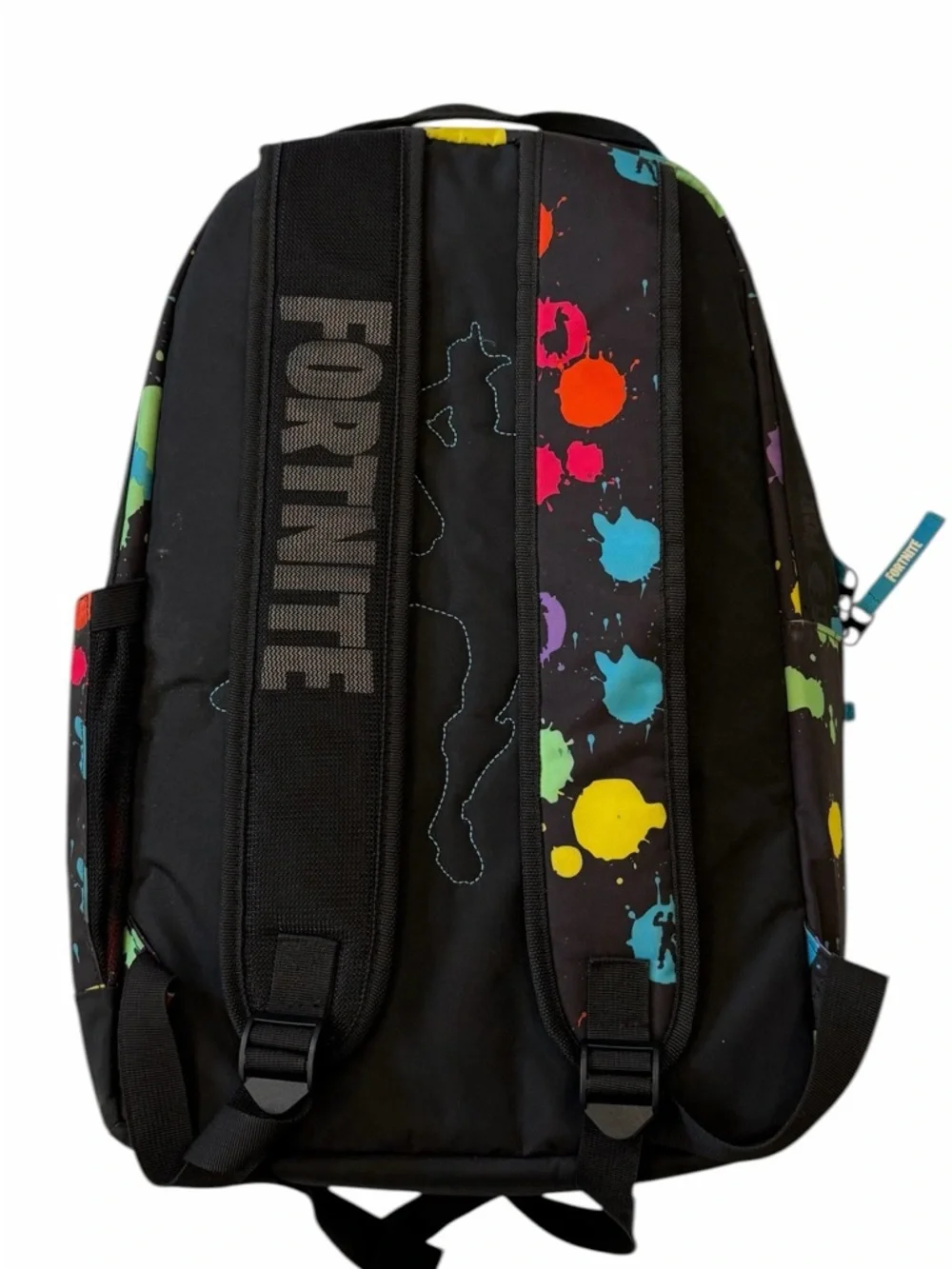 Fortnite Backpack Unisex Multi-Color Paint Splatter Zipper Closure Gamer Bag